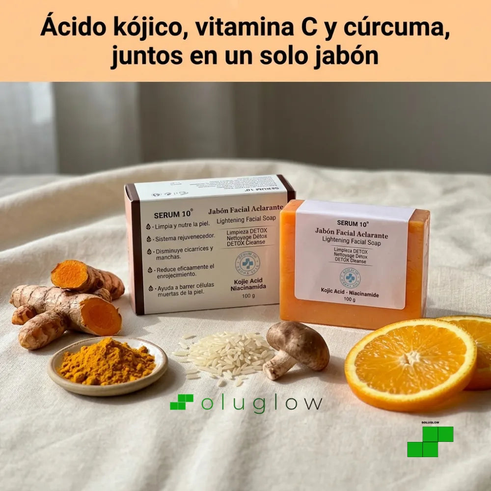Jabón X2 Unidades Despigmentante con Ácido Kójico y Cúrcuma