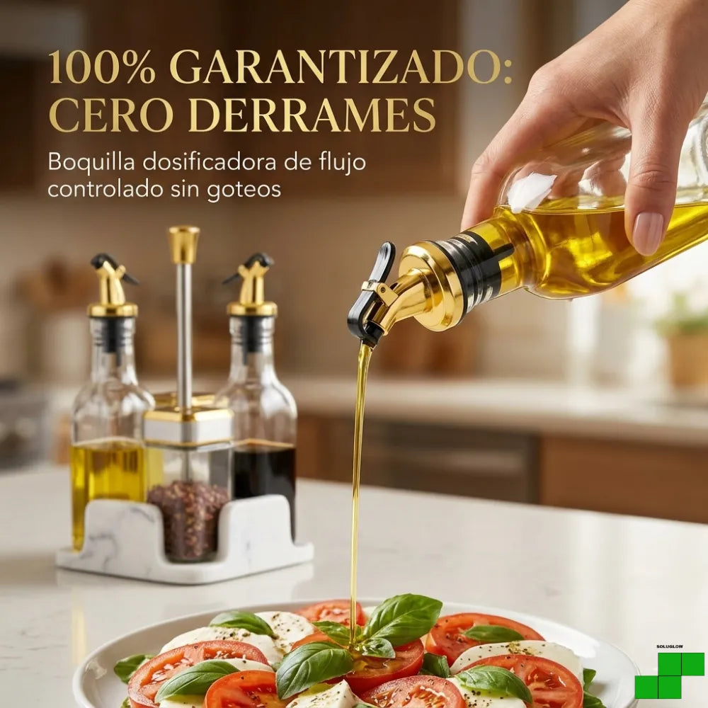 Condimentero 5 pcs vidrio+Base®