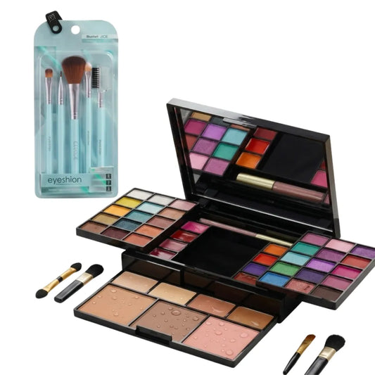 Cofre Mágico Soluglow® - Rubor, Sombras, Labial, Espejo y Brochas Gratis — Set Desplegable Todo en Uno