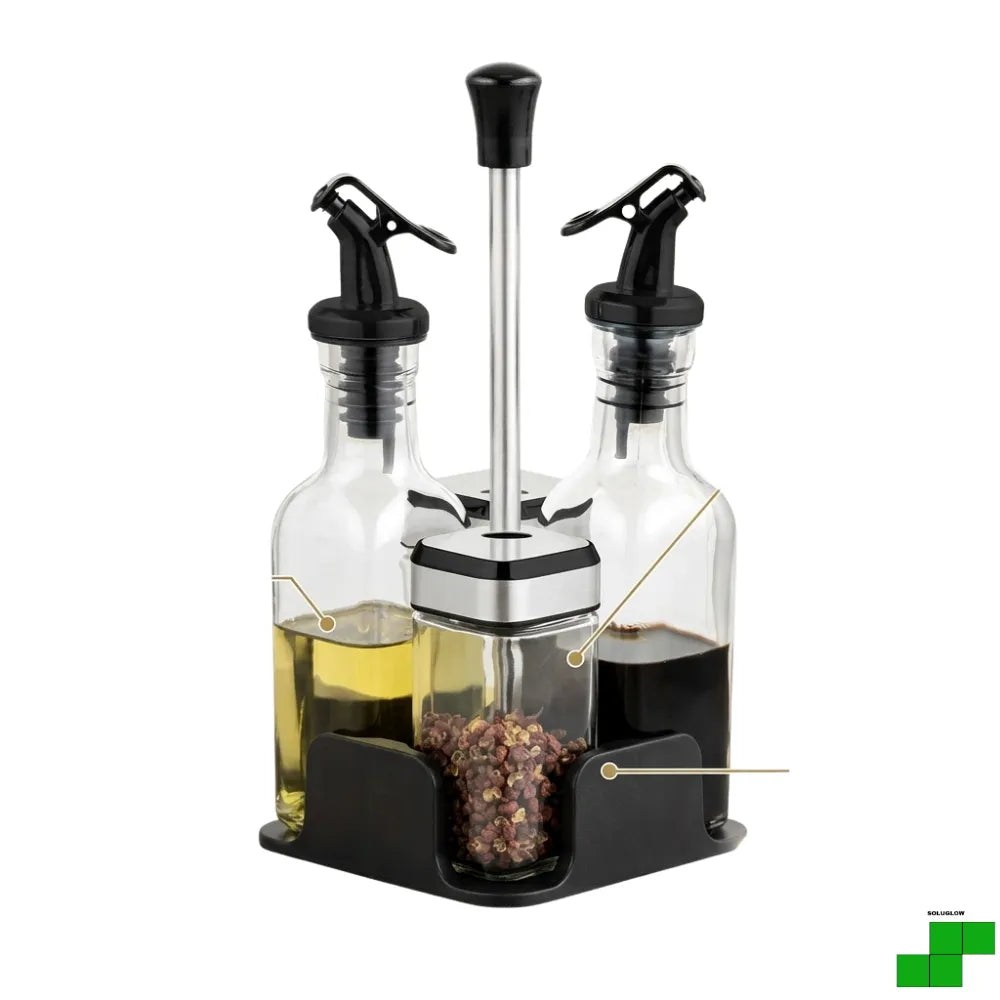 Condimentero 5 pcs vidrio+Base®