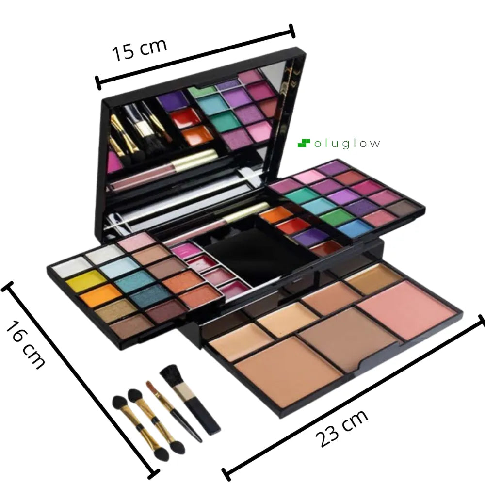 Cofre Mágico Soluglow® - Rubor, Sombras, Labial, Espejo y Brochas Gratis — Set Desplegable Todo en Uno