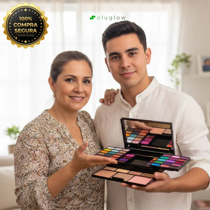 Cofre Mágico Soluglow® - Rubor, Sombras, Labial, Espejo y Brochas Gratis — Set Desplegable Todo en Uno