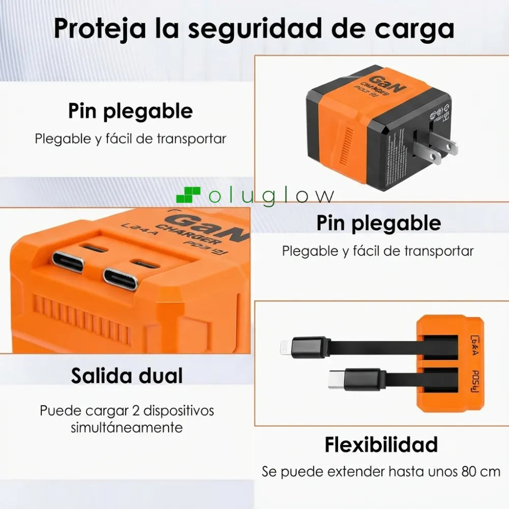 Cargador Retráctil Premium (12 meses de garantia)