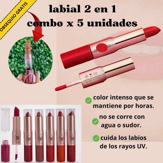 LABIALES MATE  2 EN 1