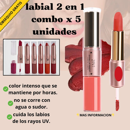 LABIALES MATE  2 EN 1